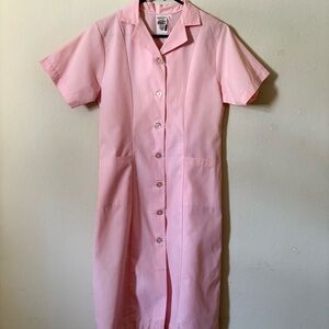 VTG Women’s Pink Dress Uniform for Nurse, Diner Waitress, Maid, Costume Medium